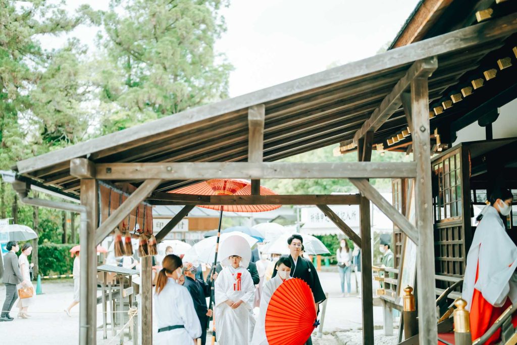 上賀茂神社での結婚式撮影