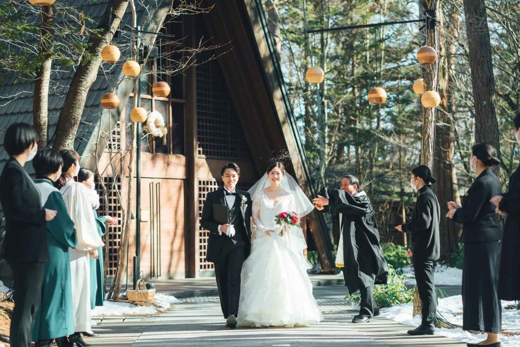 軽井沢ブレストンコートでの結婚式の撮影写真