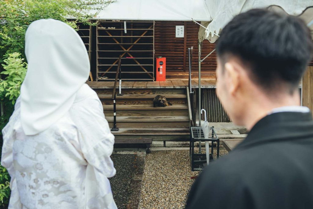 梨木神社での結婚式写真の出張撮影持ち込みカメラマン