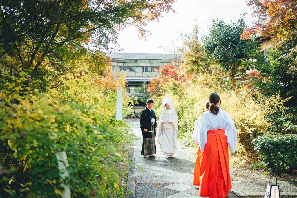 梨木神社での結婚式写真の出張撮影持ち込みカメラマン